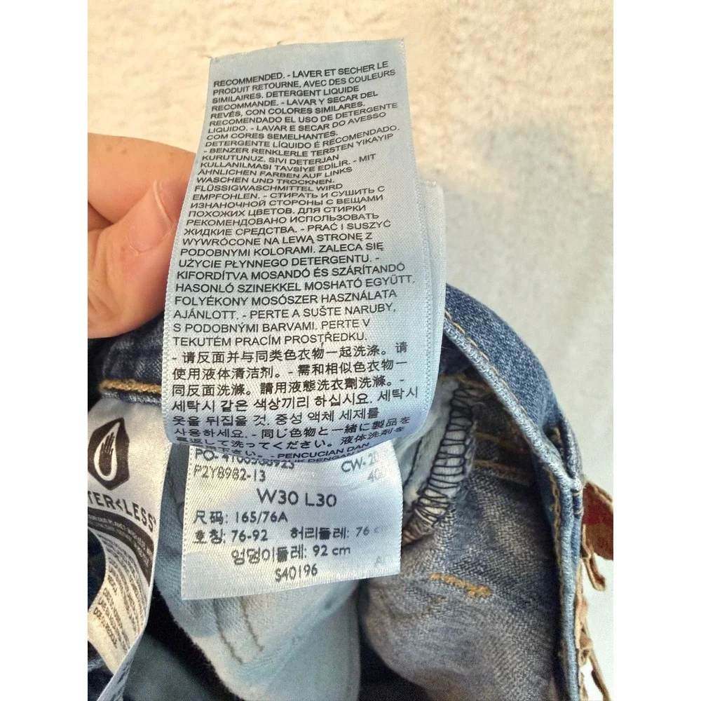 Levis 513 Slim Straight Jeans Mens 30x30 Medium Wash Blue Denim Pants‎